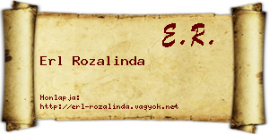 Erl Rozalinda névjegykártya